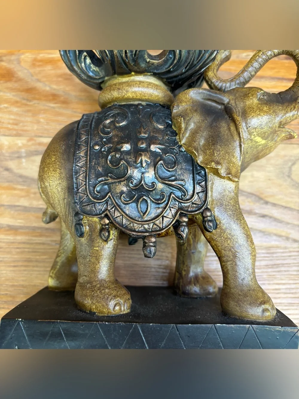 Indian Elephant Statue Figure Artful Design Base vintage No bowl